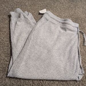 Tranquil & True Women’s Waffle Knit Joggers Gray Lounge Pants NWT Size [3X]